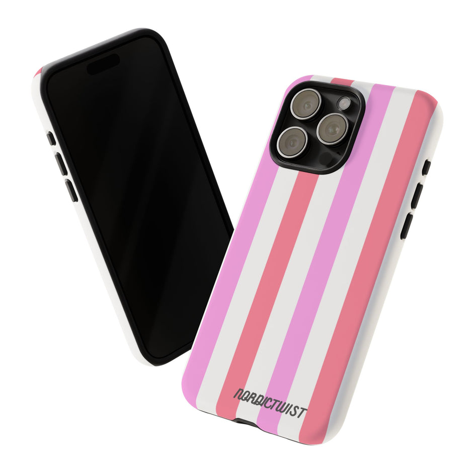 Pink Striped Phone Case - Stylish & Durable Cover