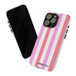 Pink Striped Phone Case - Stylish & Durable Cover