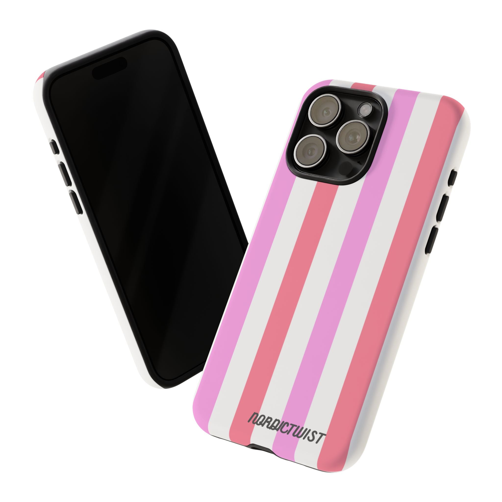 Pink Striped Phone Case - Stylish & Durable Cover