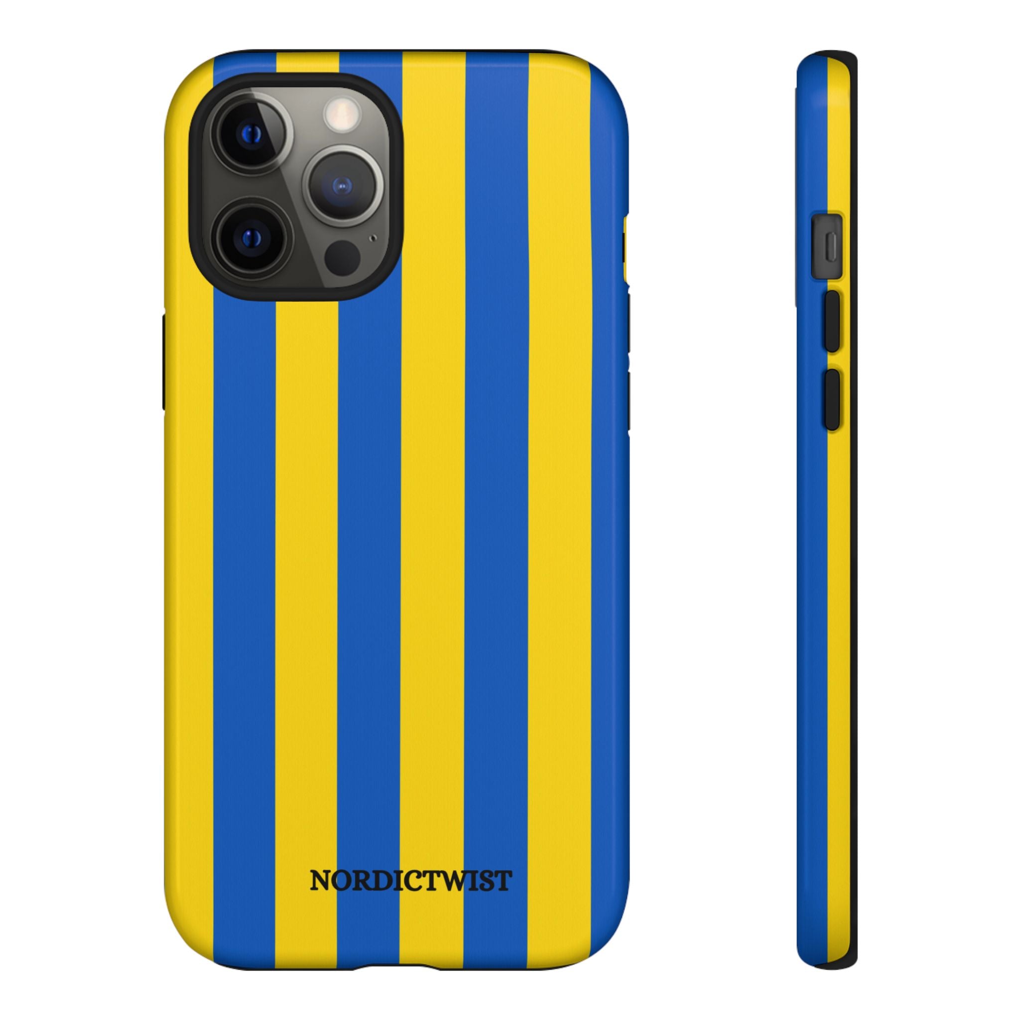 Blue and Yellow Striped Phone Case - Tough Cases