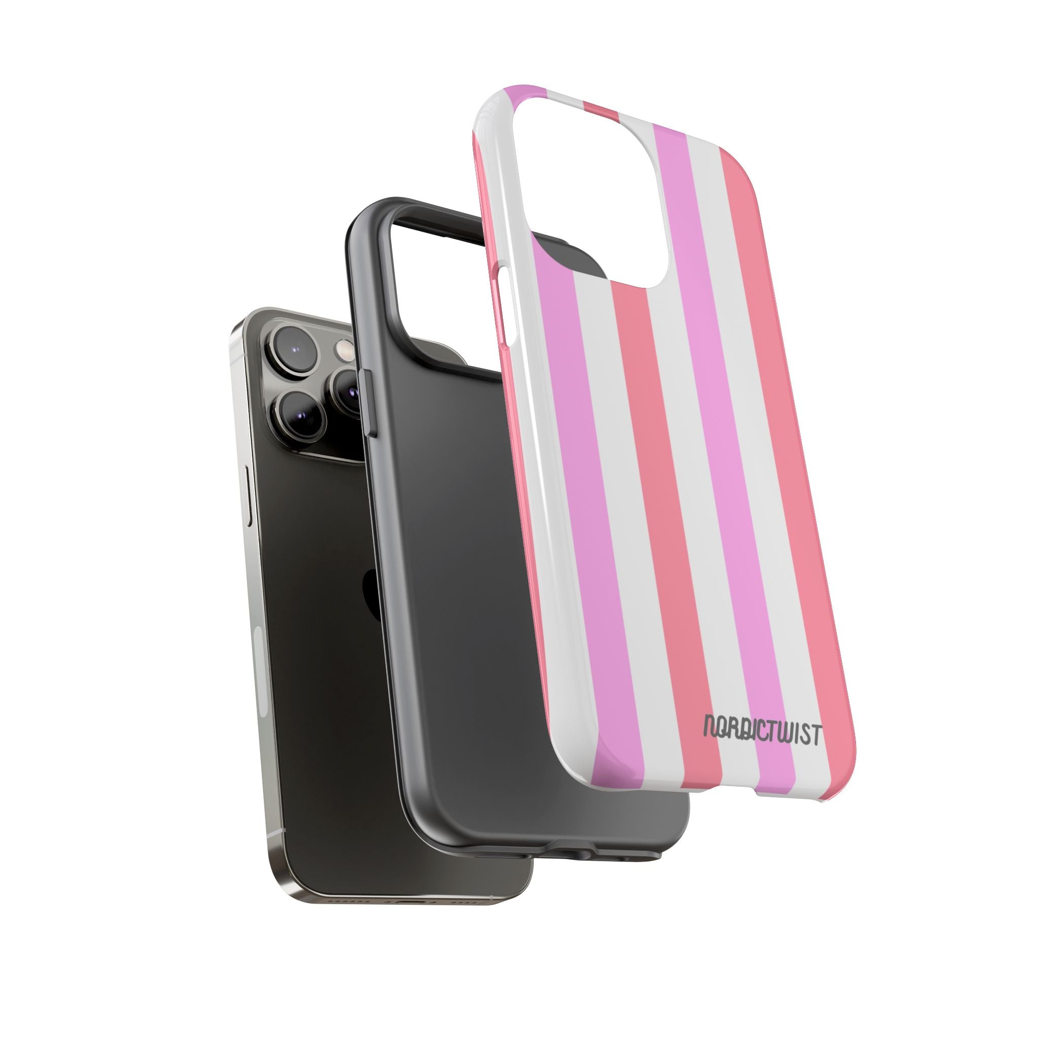 Pink Striped Phone Case - Stylish & Durable Cover