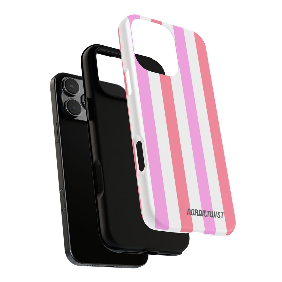 Pink Striped Phone Case - Stylish & Durable Cover