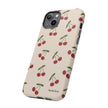 Cherry Pattern Tough Phone Case — Retro Red Cherries on Cream