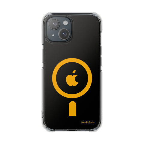 MagSafe Clear Phone Case – Yellow Ring Magnetic Impact Protection