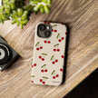 Cherry Pattern Tough Phone Case — Retro Red Cherries on Cream