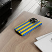 Blue and Yellow Striped Phone Case - Tough Cases