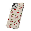 Cherry Pattern Tough Phone Case — Retro Red Cherries on Cream