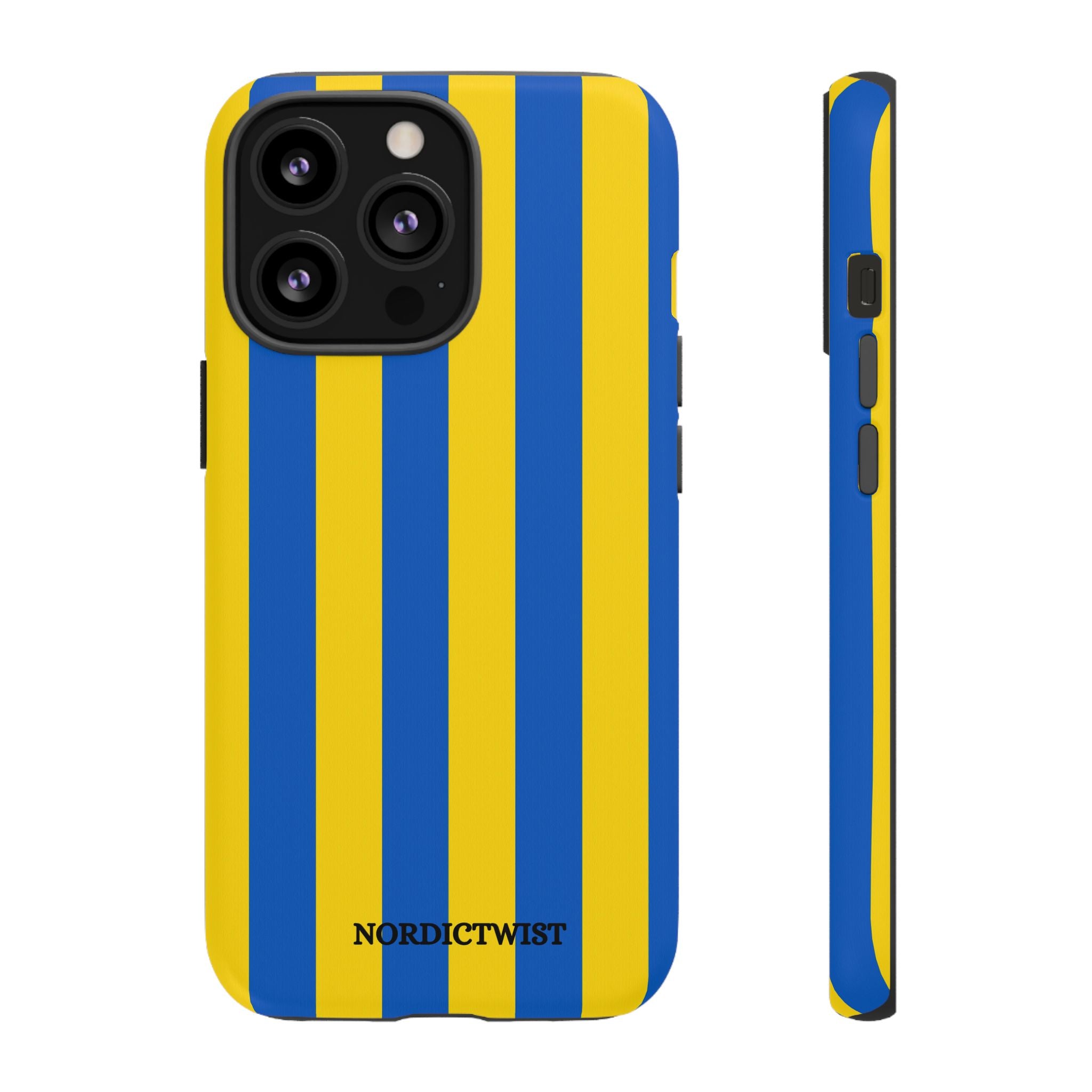 Blue and Yellow Striped Phone Case - Tough Cases