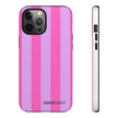 Stylish Phone Case - Tough Cases with Vibrant Pink and Lavender Stripes
