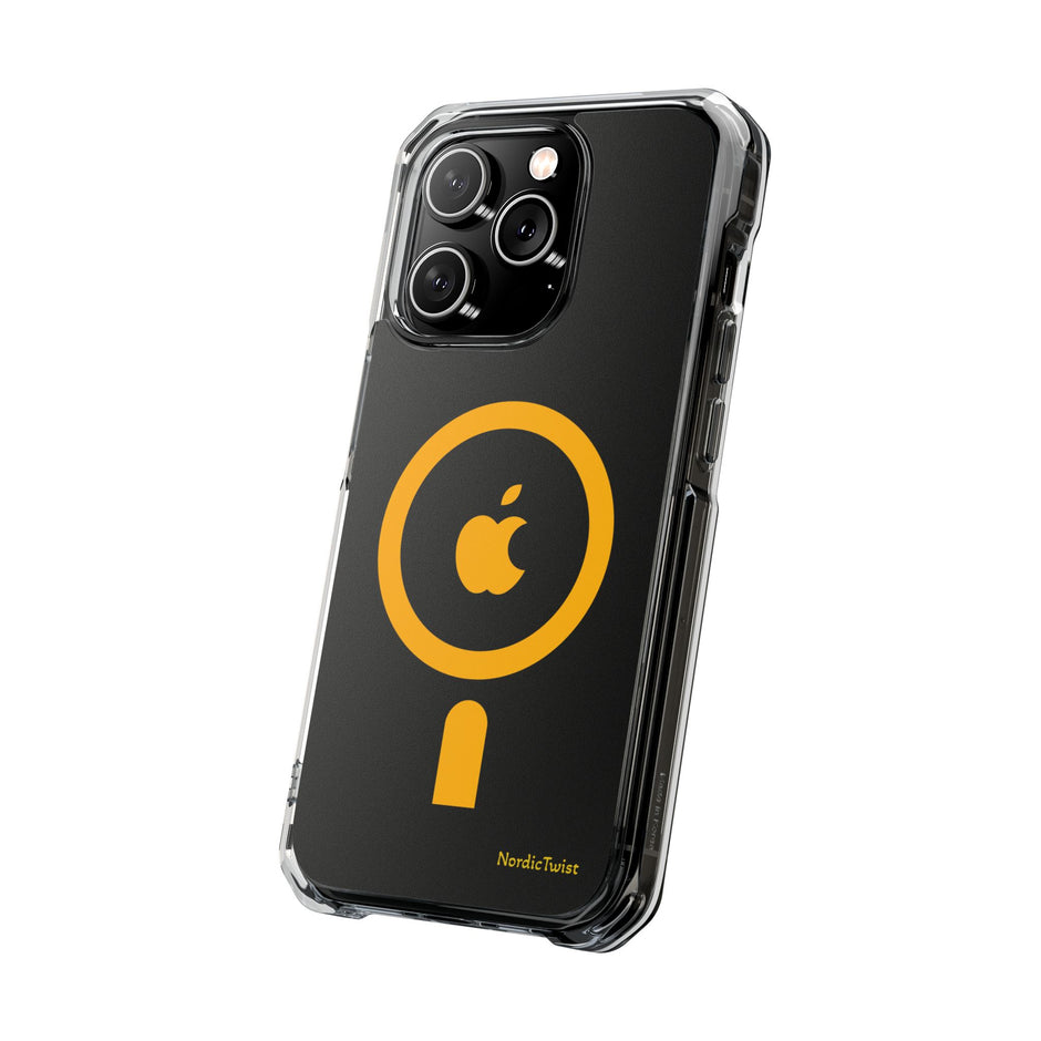 MagSafe Clear Phone Case – Yellow Ring Magnetic Impact Protection