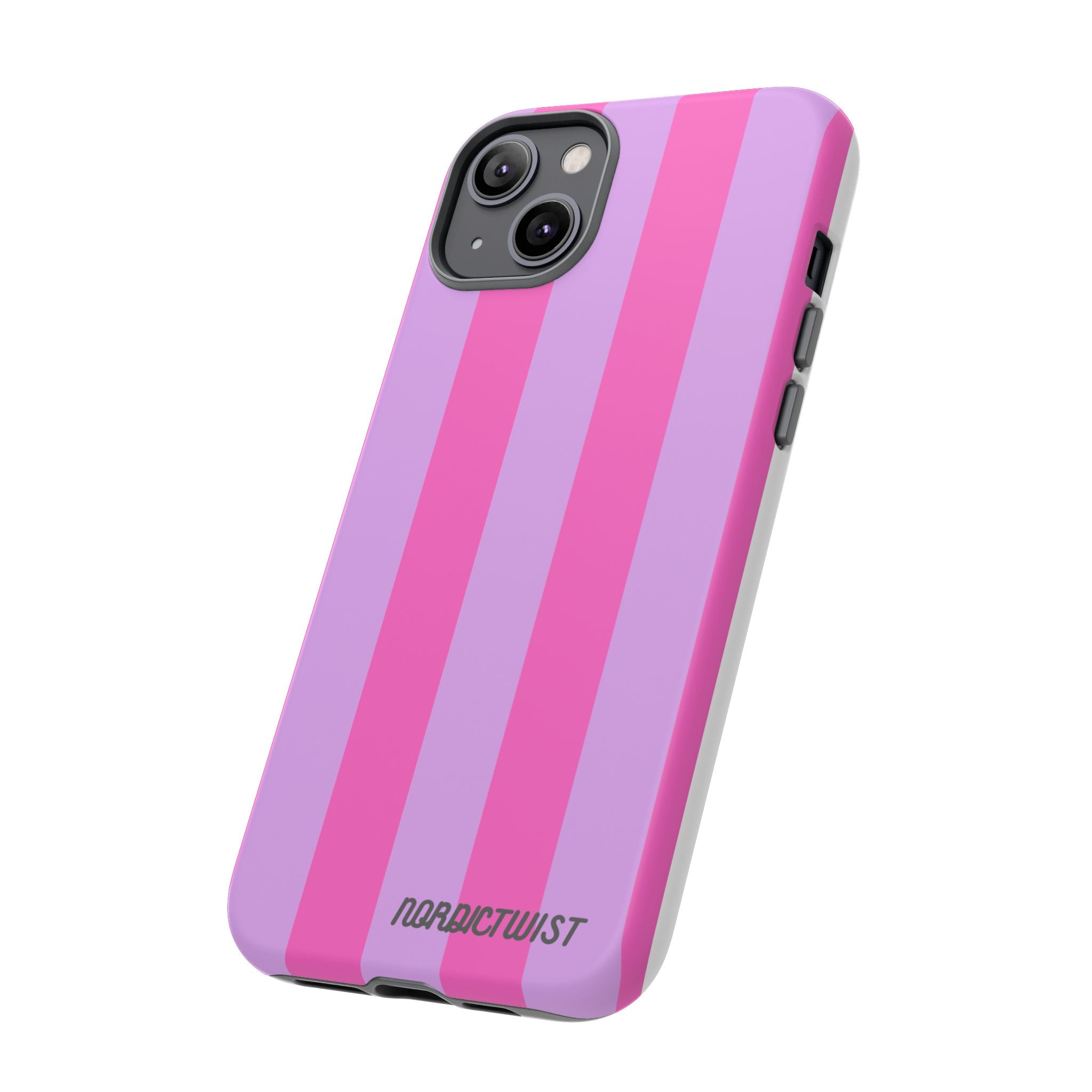 Stylish Phone Case - Tough Cases with Vibrant Pink and Lavender Stripes