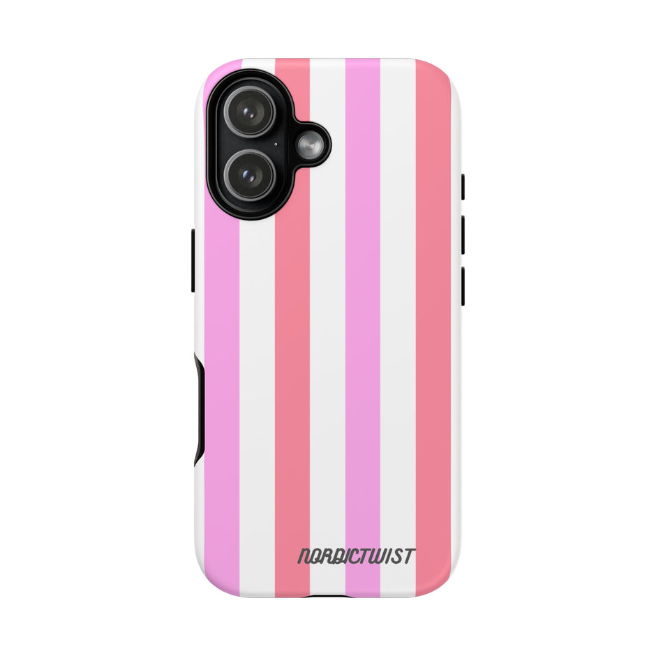 Pink Striped Phone Case - Stylish & Durable Cover