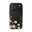 Daisy Floral Tough Phone Case – Protective Black Phone Cover with White Daisies