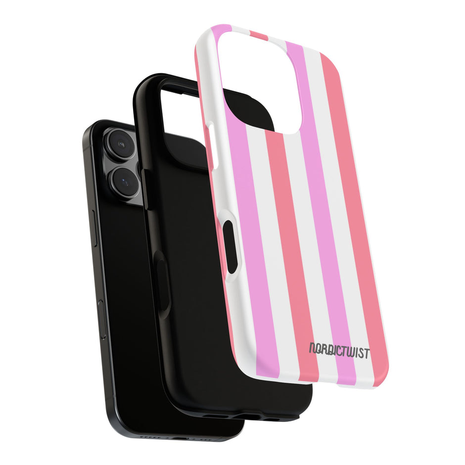 Pink Striped Phone Case - Stylish & Durable Cover