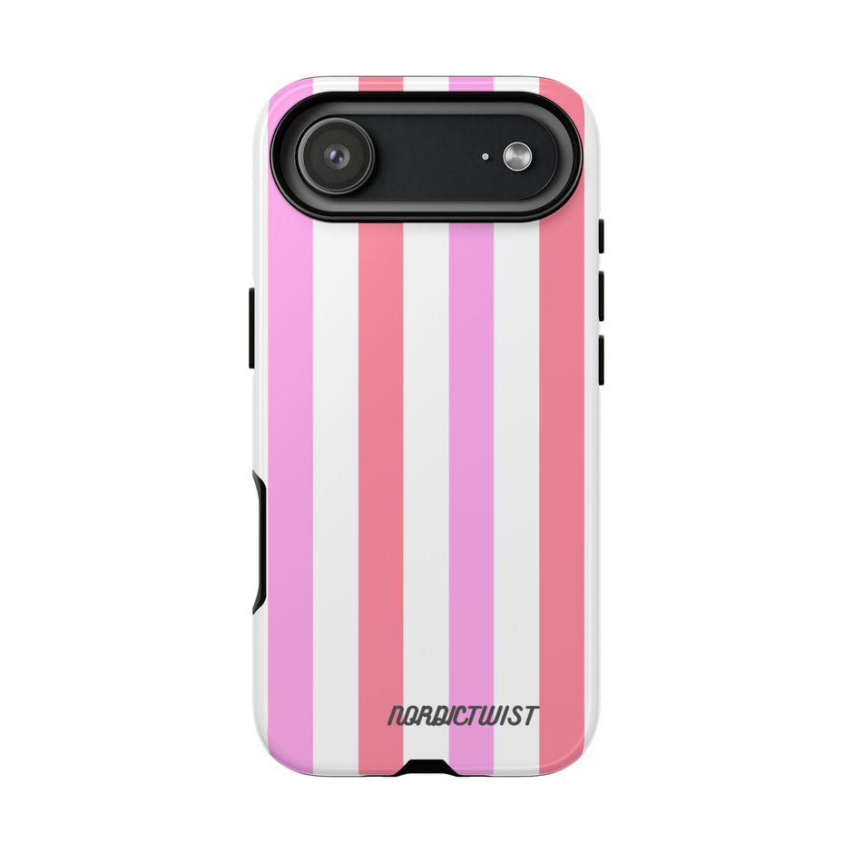 Pink Striped Phone Case - Stylish & Durable Cover