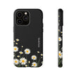 Daisy Floral Tough Phone Case – Protective Black Phone Cover with White Daisies