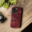 Cherry Pattern Tough Phone Case — Retro Dark Red Cherry iPhone Cover