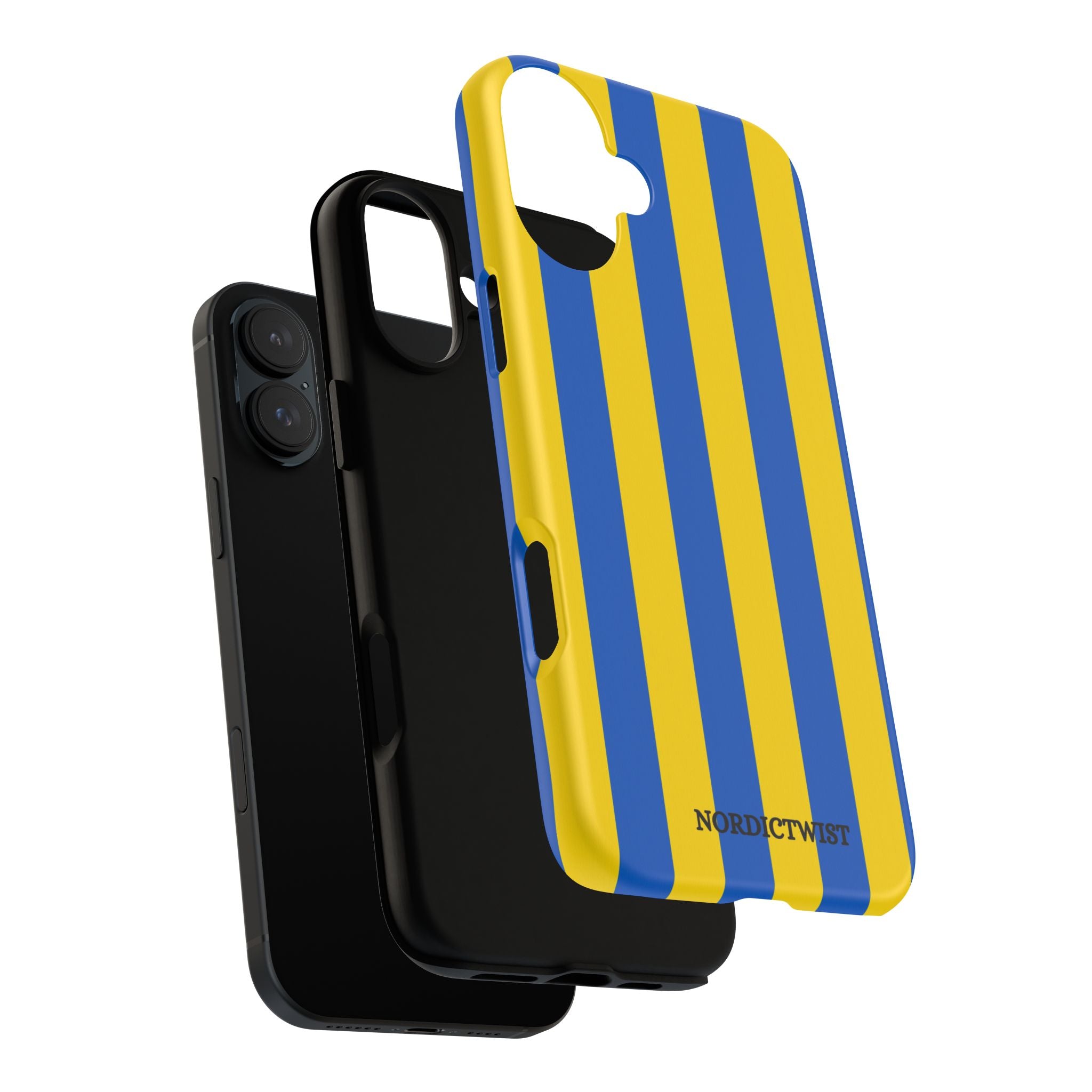Blue and Yellow Striped Phone Case - Tough Cases