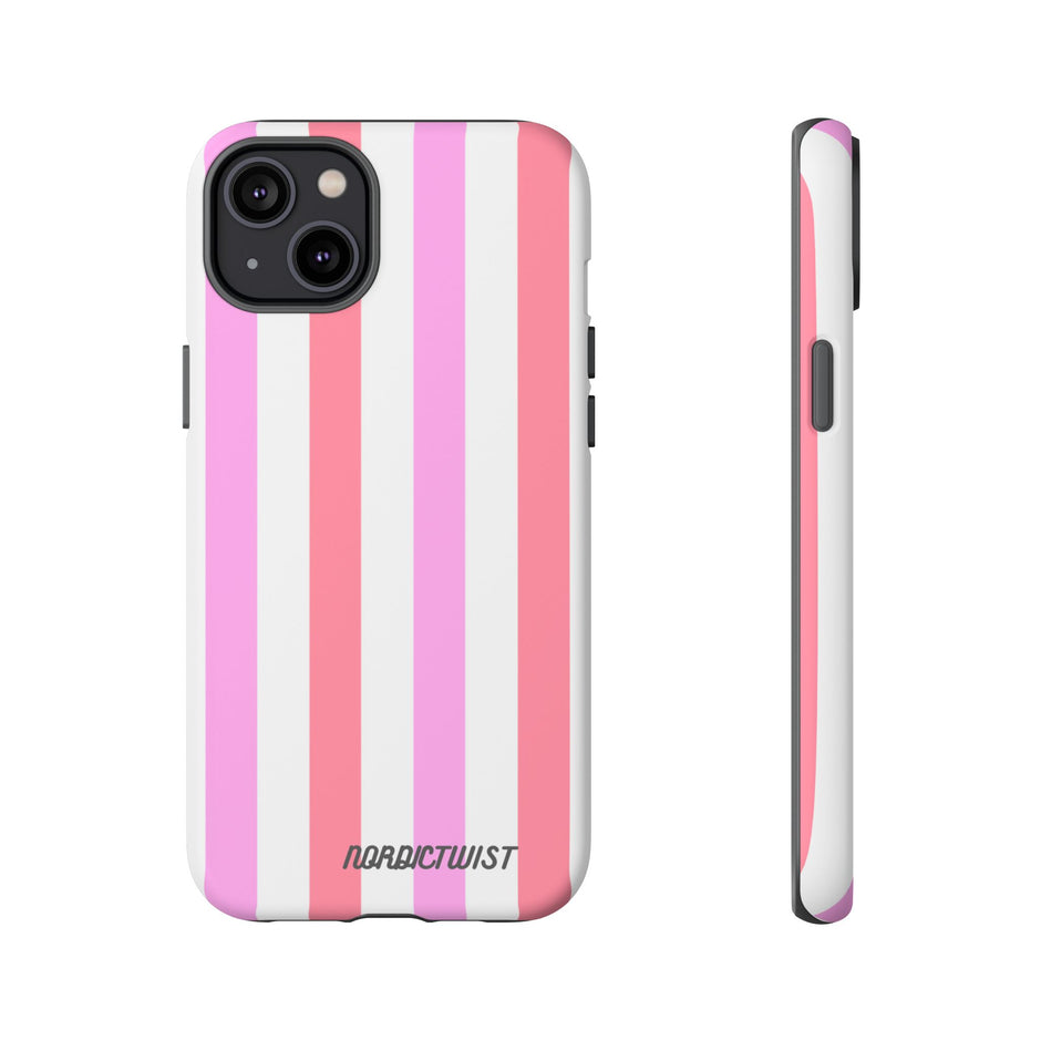 Pink Striped Phone Case - Stylish & Durable Cover