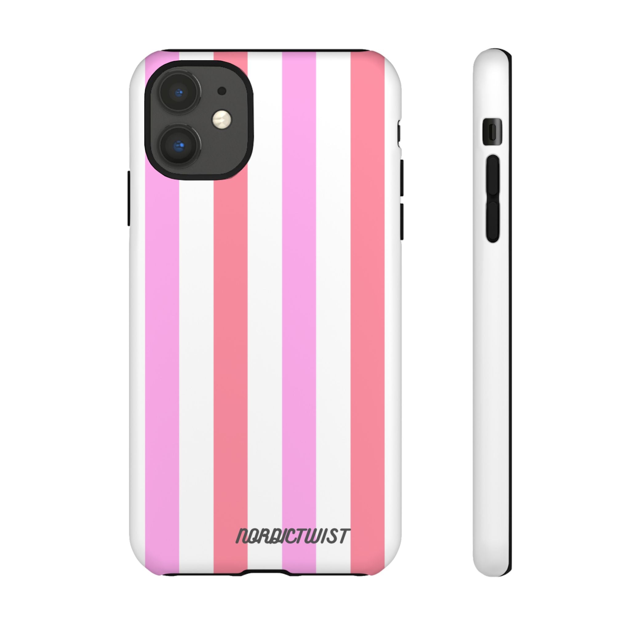 Pink Striped Phone Case - Stylish & Durable Cover