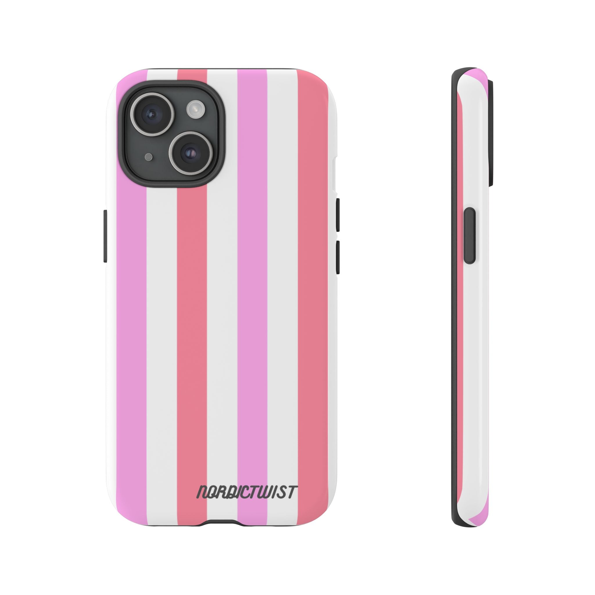 Pink Striped Phone Case - Stylish & Durable Cover
