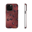 Cherry Pattern Tough Phone Case — Retro Dark Red Cherry iPhone Cover