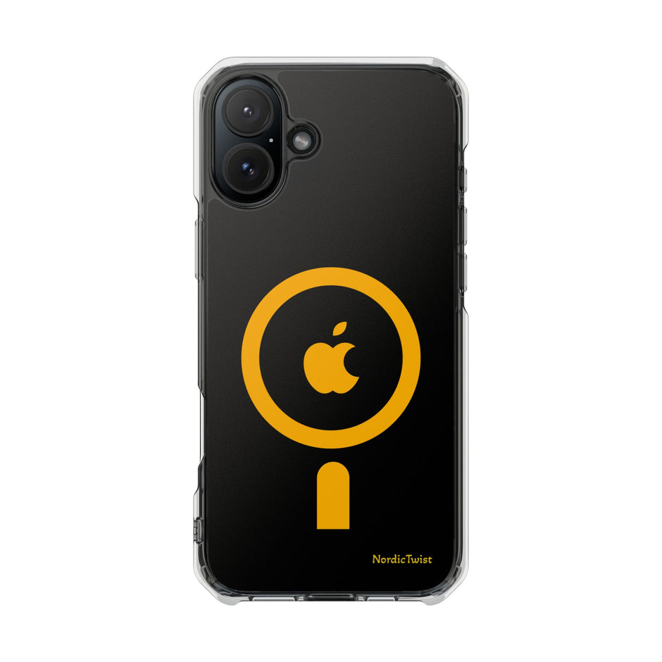 MagSafe Clear Phone Case – Yellow Ring Magnetic Impact Protection