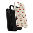 Cherry Pattern Tough Phone Case — Retro Red Cherries on Cream