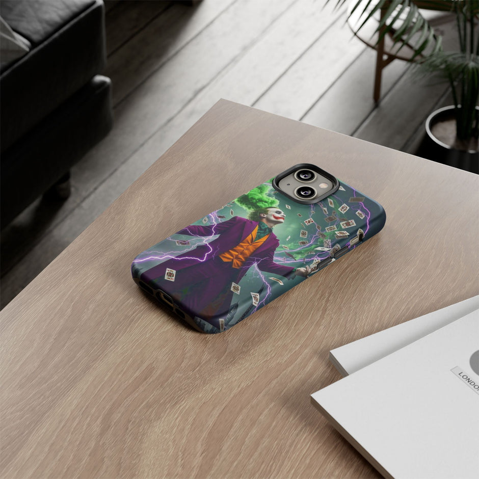 Joker Chaos Tough Phone Case — Electric Cards Graphic iPhone Case