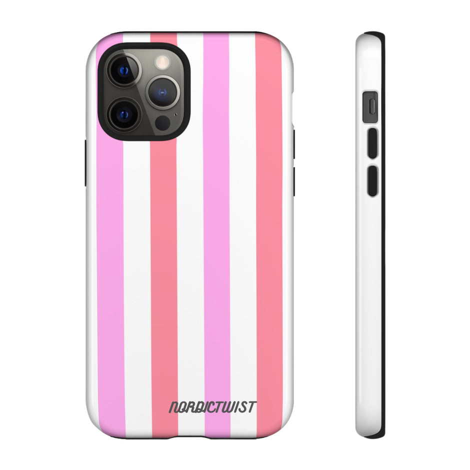 Pink Striped Phone Case - Stylish & Durable Cover