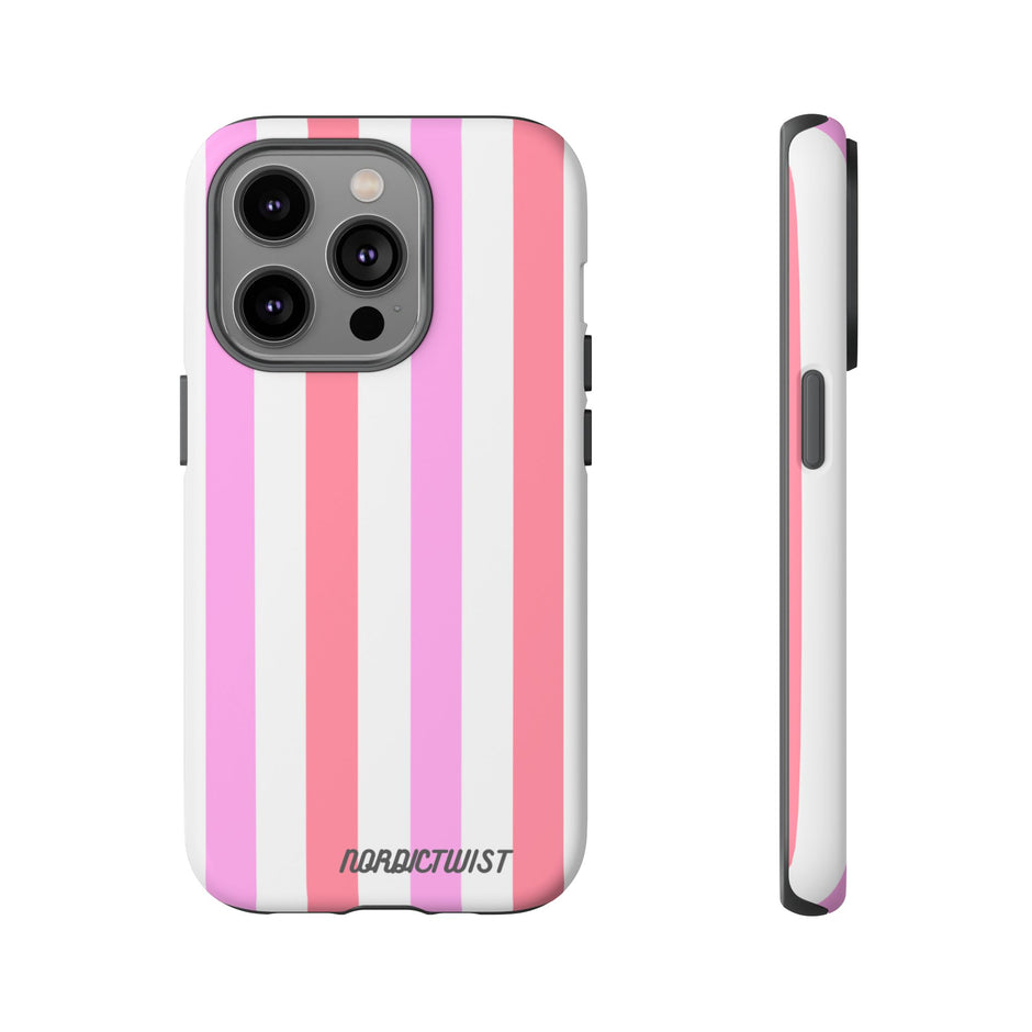 Pink Striped Phone Case - Stylish & Durable Cover