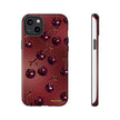 Cherry Pattern Tough Phone Case — Retro Dark Red Cherry iPhone Cover