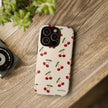 Cherry Pattern Tough Phone Case — Retro Red Cherries on Cream