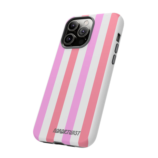 Pink Striped Phone Case - Stylish & Durable Cover