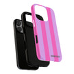 Stylish Phone Case - Tough Cases with Vibrant Pink and Lavender Stripes