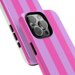 Stylish Phone Case - Tough Cases with Vibrant Pink and Lavender Stripes