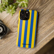 Blue and Yellow Striped Phone Case - Tough Cases