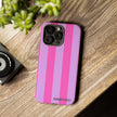 Stylish Phone Case - Tough Cases with Vibrant Pink and Lavender Stripes
