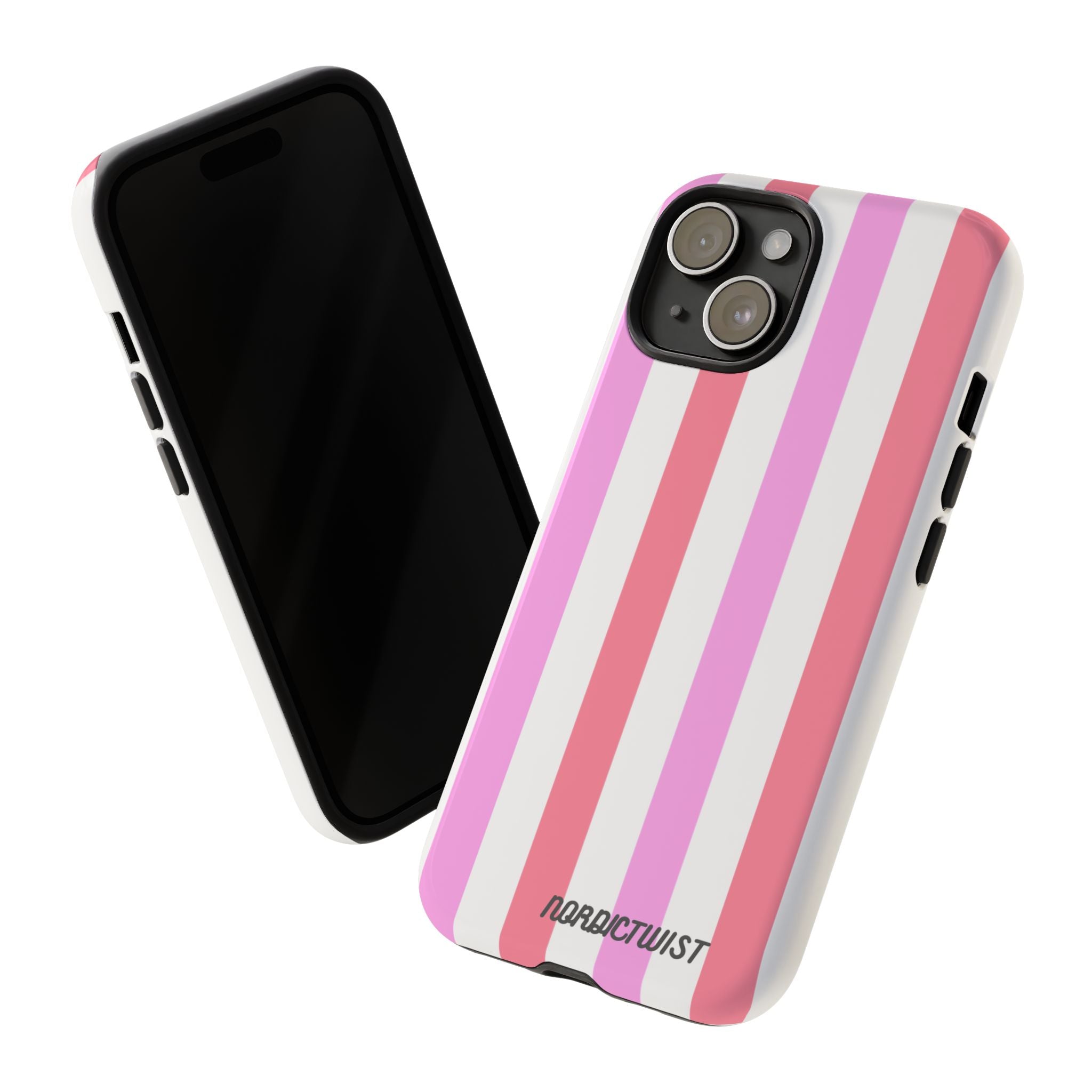 Pink Striped Phone Case - Stylish & Durable Cover