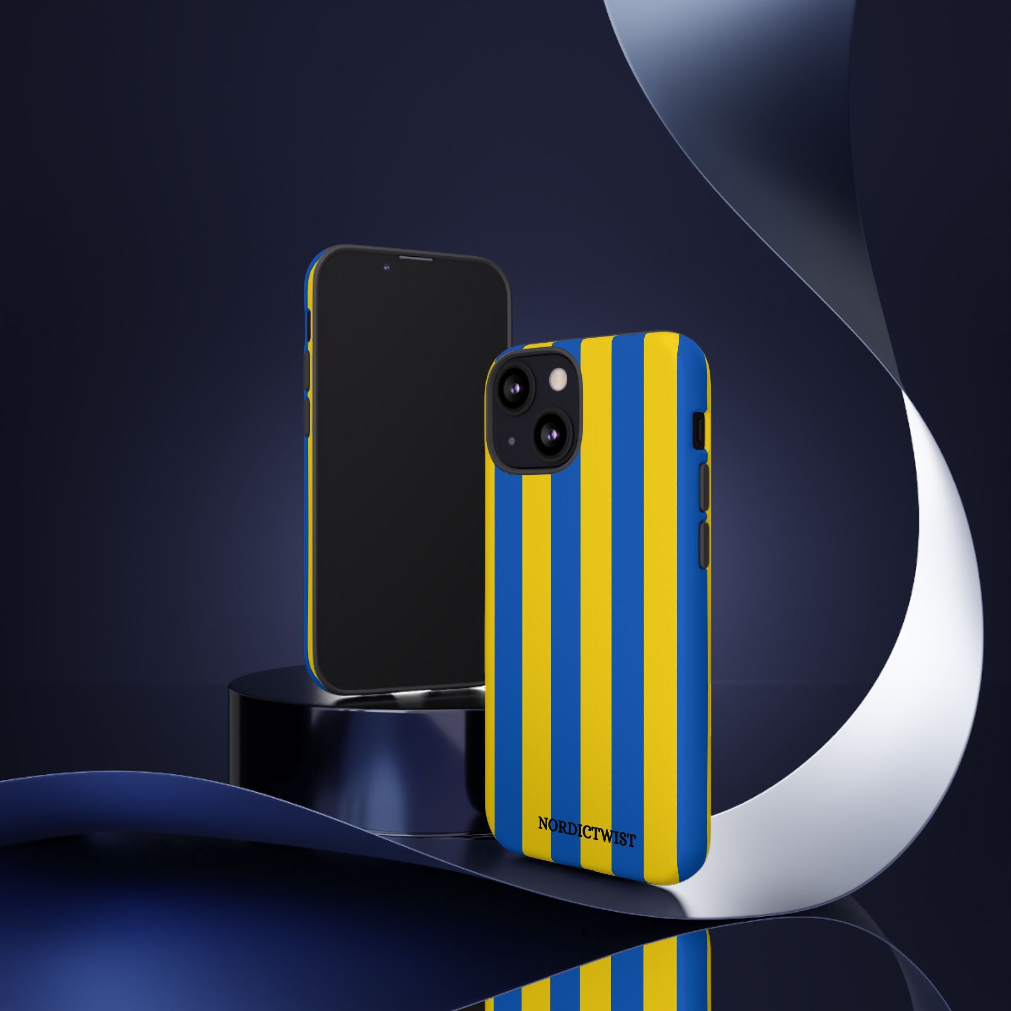Blue and Yellow Striped Phone Case - Tough Cases