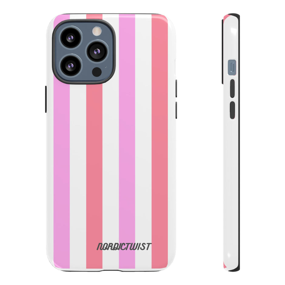 Pink Striped Phone Case - Stylish & Durable Cover