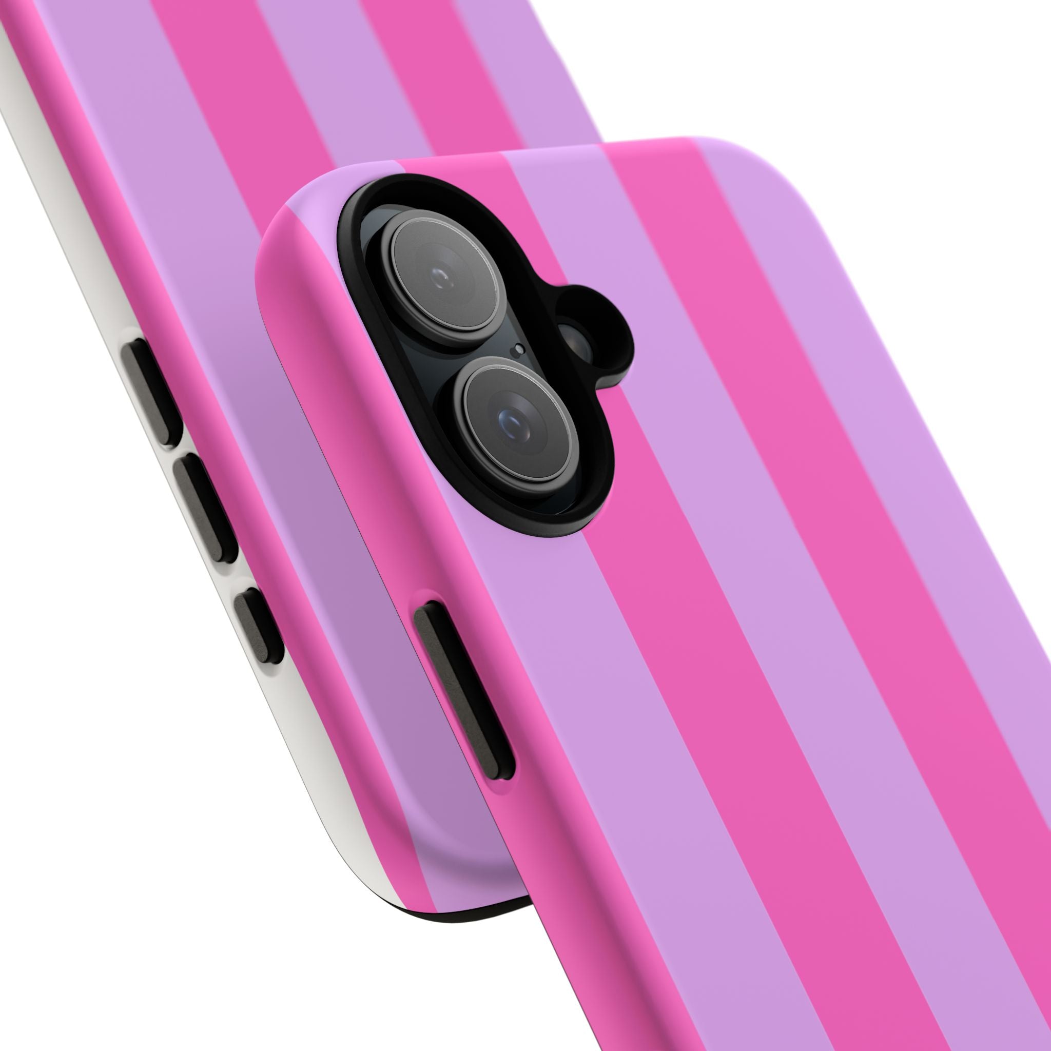 Stylish Phone Case - Tough Cases with Vibrant Pink and Lavender Stripes