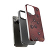 Cherry Pattern Tough Phone Case — Retro Dark Red Cherry iPhone Cover