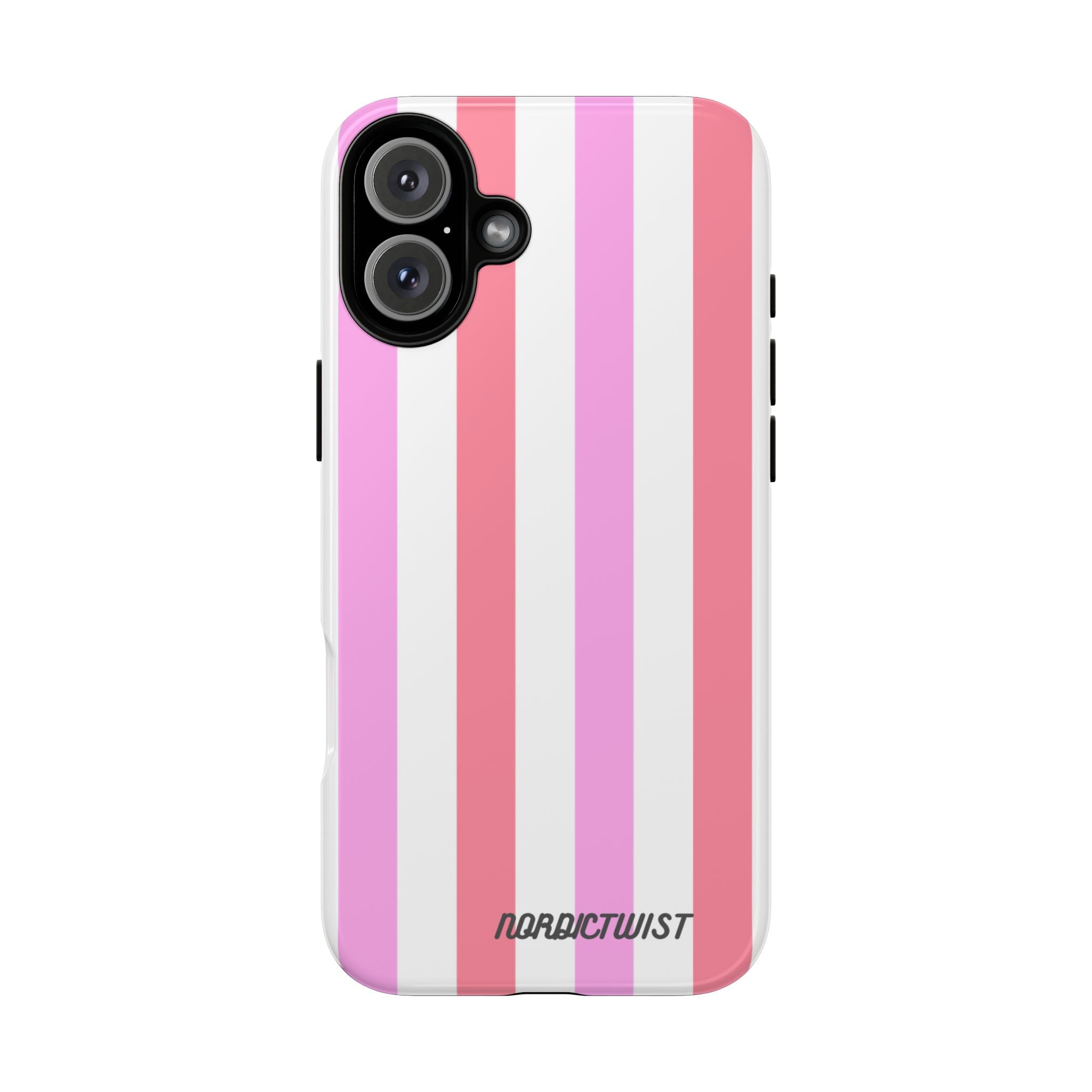 Pink Striped Phone Case - Stylish & Durable Cover