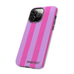 Stylish Phone Case - Tough Cases with Vibrant Pink and Lavender Stripes