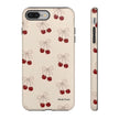 Cherry Pattern Phone Case — Cute Retro Red Cherries on Cream