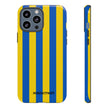 Blue and Yellow Striped Phone Case - Tough Cases