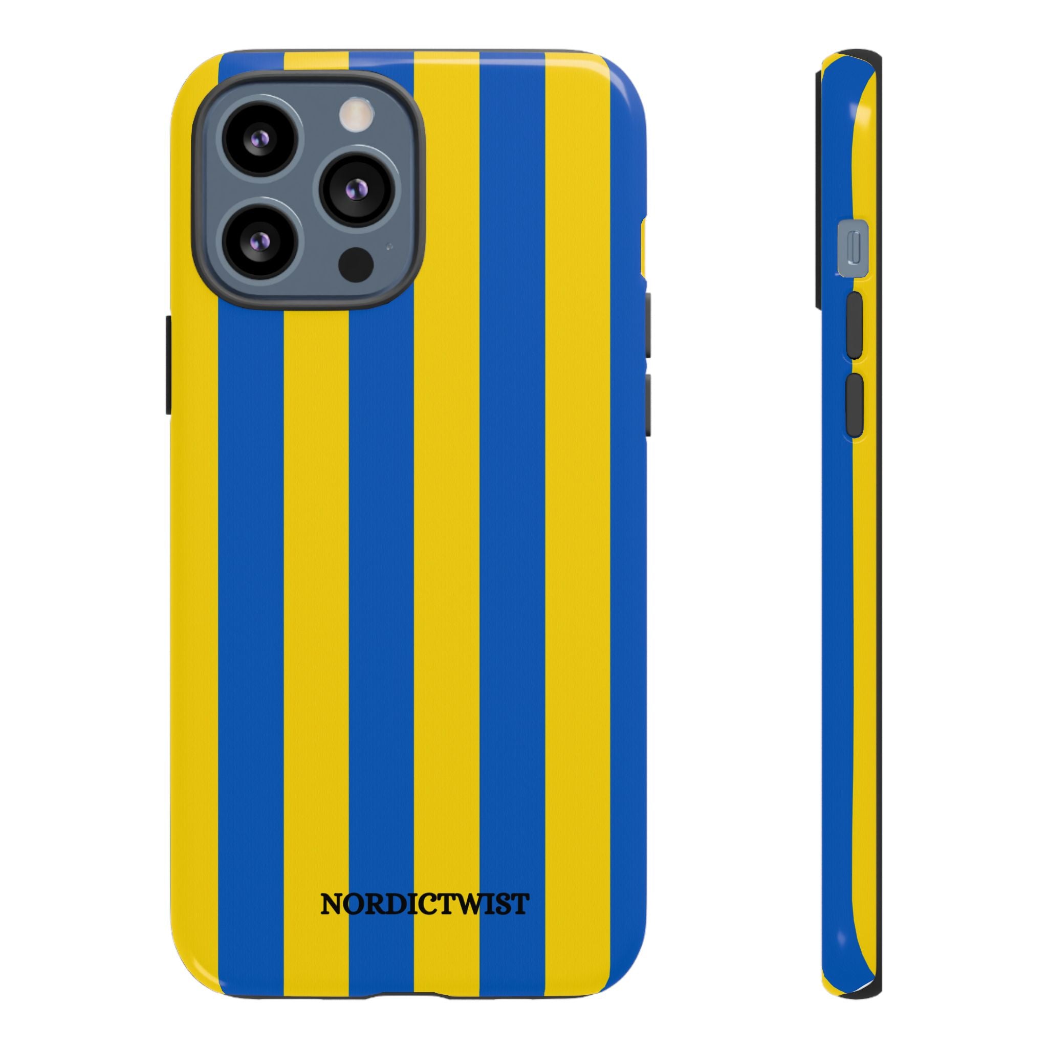 Blue and Yellow Striped Phone Case - Tough Cases