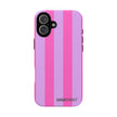Stylish Phone Case - Tough Cases with Vibrant Pink and Lavender Stripes