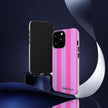 Stylish Phone Case - Tough Cases with Vibrant Pink and Lavender Stripes